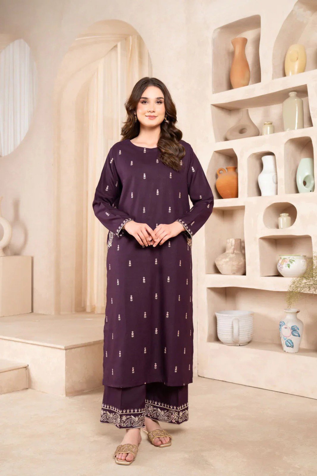 Purple Iris Embroidery 2pc